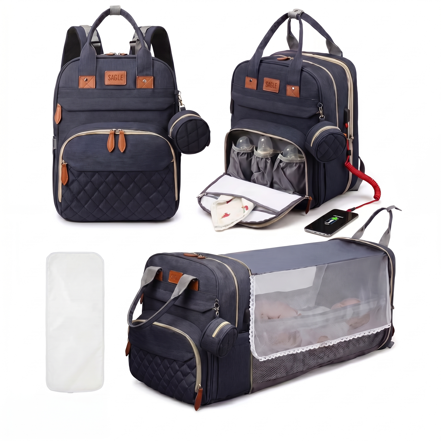 TravelNest™ 3-in-1 Diaper Backpack