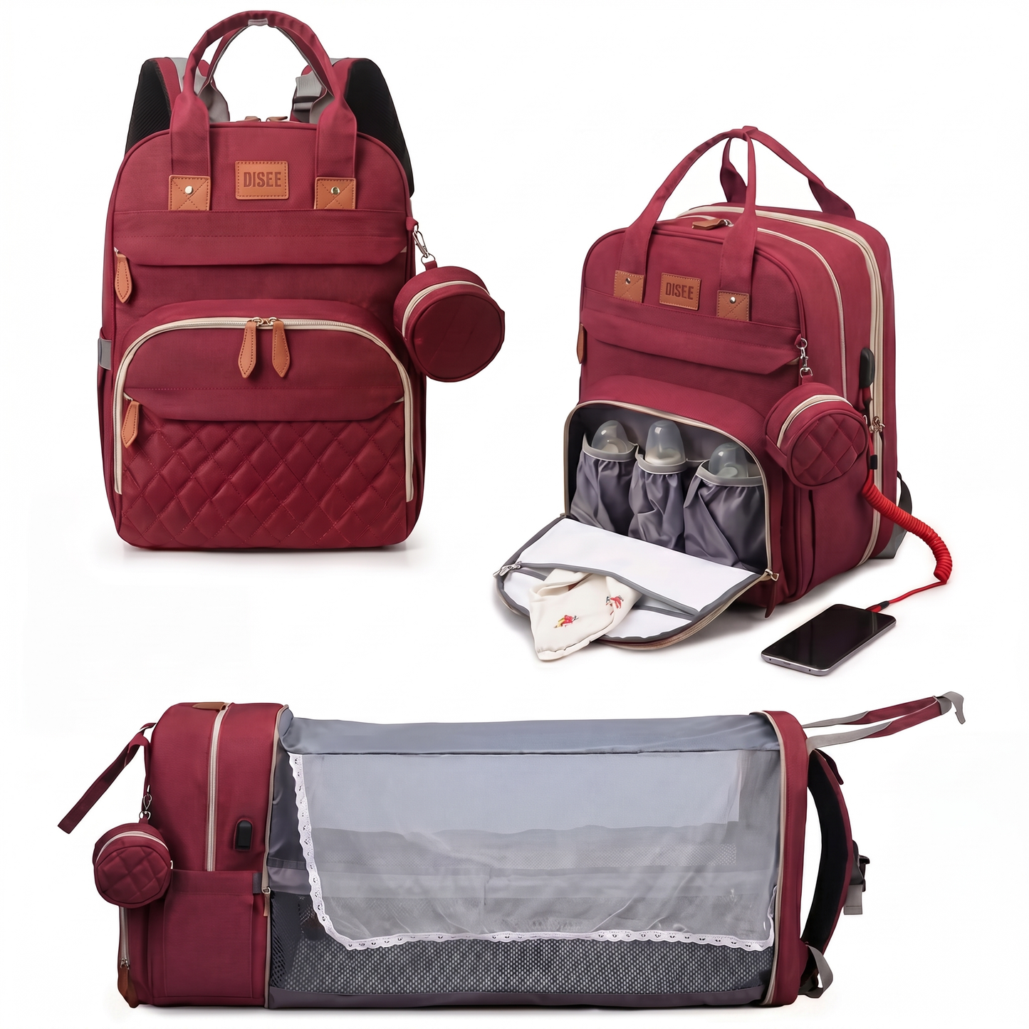 TravelNest™ 3-in-1 Diaper Backpack